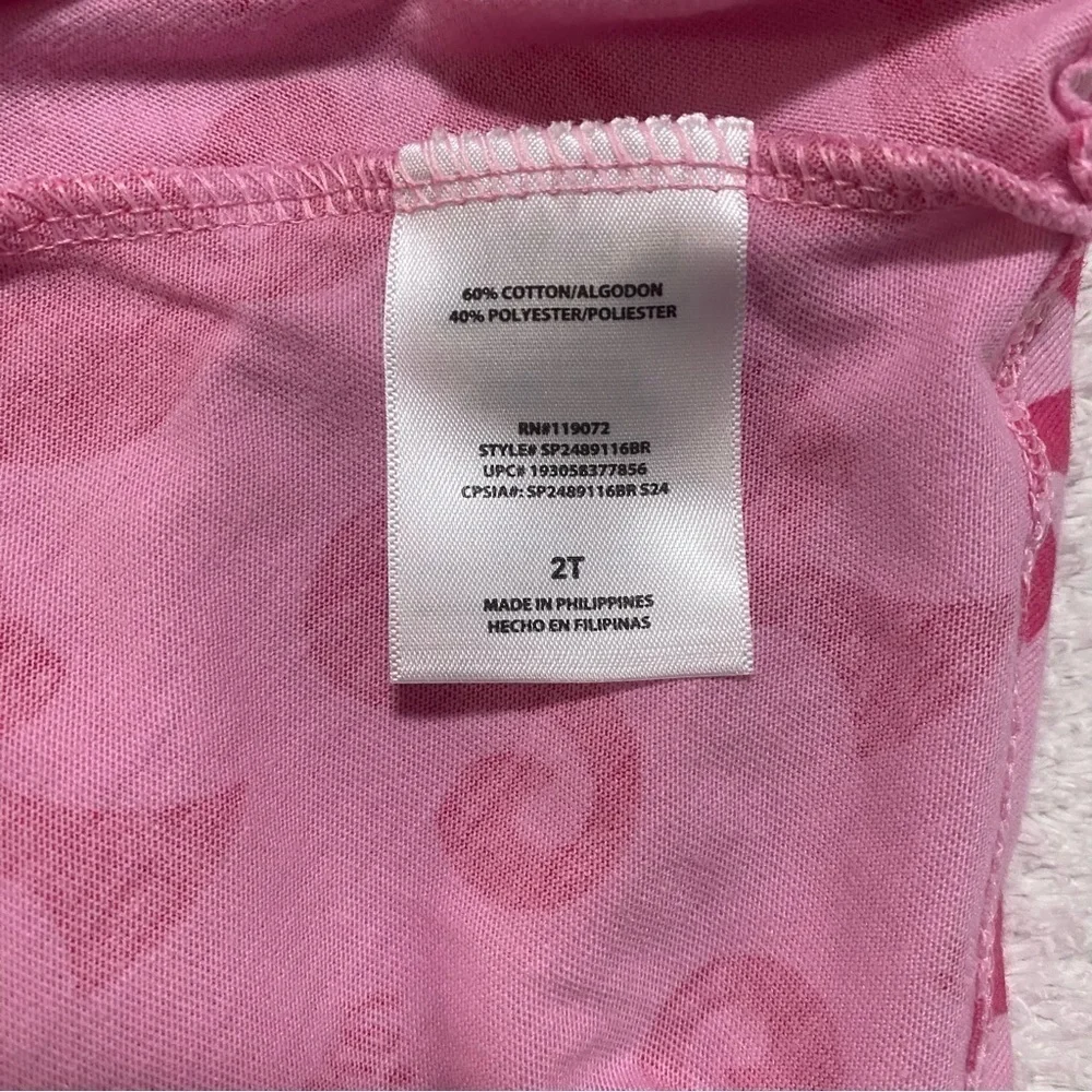 Barbie Toddler Girl’s Logo Print All Over Skater Dress Sz 2T-NWT Light/Dark Pink